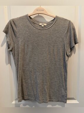 Agolde Heather Gray Annise Slim Short Sleeve Crewneck Tee
